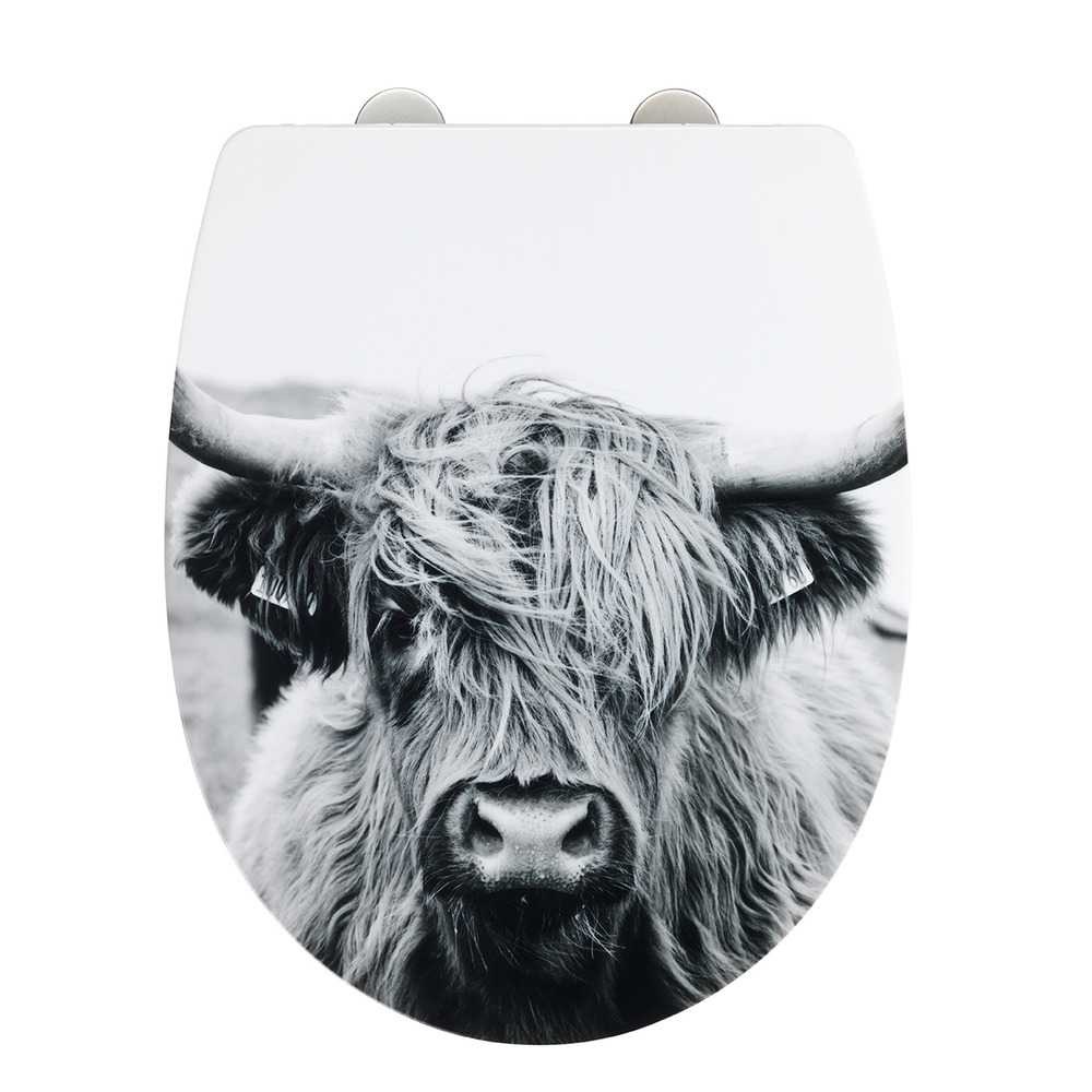 Wenko Sedile WC Multicolore in Termoplastica con Chiusura Morbida - 46 x 39 cm