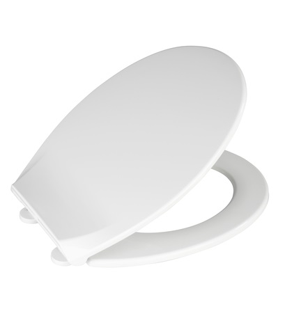 WENKO Sedile WC Premium Kos Bianco, Chiusura Ammortizzata Easy Close, Termoplastica, 36,5-37 x 42-44 cm, Effetto Glow