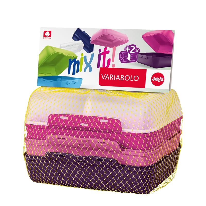 EMSA 517052 recipiente per cibo Multicolore in Polipropilene - 2 pz, Dimensioni: 118x160x108 mm