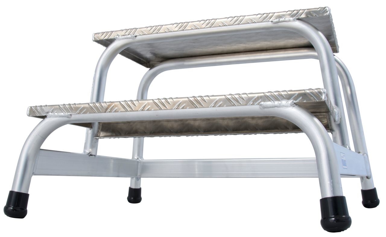 KRAUSE Sgabello da Montaggio in Alluminio Mandorlato, Monolaterale, 2 Gradini, Altezza 40 cm