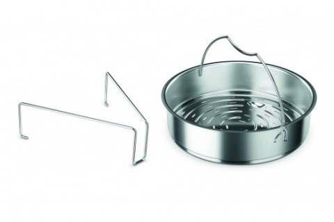 Fissler Inserto in Acciaio Inox Forato (Ø17 cm) con Treppiede per Cottura a Vapore in Pentole a Pressione Vitavit