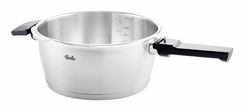 Fissler Vitavit Premium - Pentola a pressione in acciaio inox 3.5 L, 22 cm, 4 livelli di cottura, con cestello per cottura a vapore