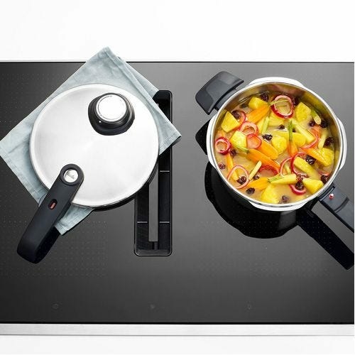 Fissler Vitavit Premium - Pentola a pressione in acciaio inox 3.5 L, 22 cm, 4 livelli di cottura, con cestello per cottura a vapore