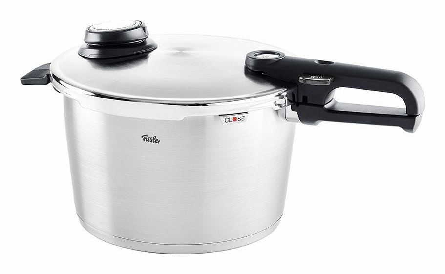 Fissler Vitavit Premium - Pentola a pressione 8L in Acciaio Inox con Funzione di Cottura a Vapore e Rosolatura