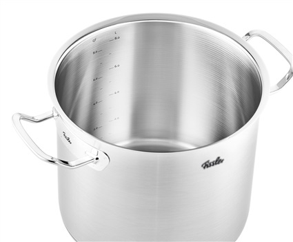 Fissler Original-Profi Collection Pentola Alta 9.1L 24cm in Acciaio Inox con Coperchio e Manici Ergonomici