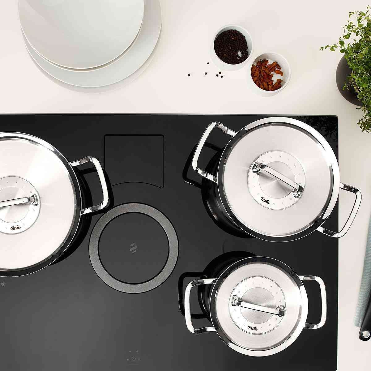 Fissler Profi Collection Set di Pentole in Acciaio Inox 5 Pezzi con Coperchio in Metallo - Adatto per Cottura a Induzione