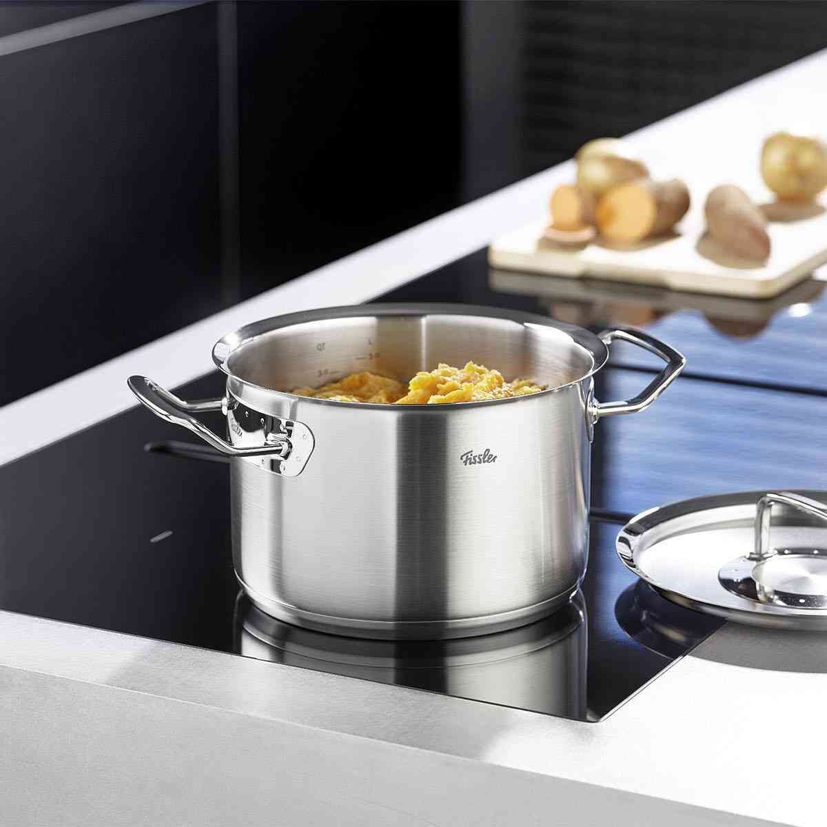 Fissler Original-Profi Collection - Set di pentole 3 pezzi in acciaio inox con coperchio, adatto al forno e piani cottura induzione