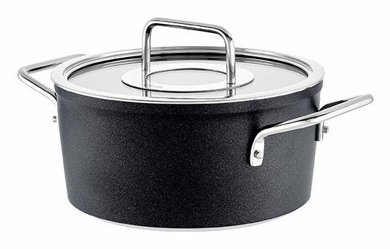 Fissler Adamant Pentola in Alluminio 4,9 L, Diametro 24 cm, Rivestimento Antiaderente, Coperchio in Vetro, Compatibile Induzione, Manici in Acciaio Inox