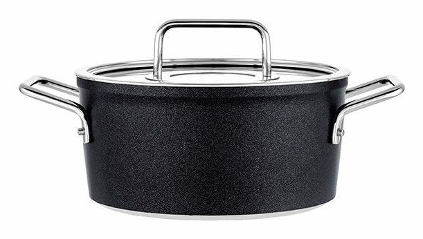 Fissler Adamant Pentola in Alluminio 4,9 L, Diametro 24 cm, Rivestimento Antiaderente, Coperchio in Vetro, Compatibile Induzione, Manici in Acciaio Inox