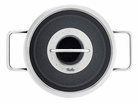 Fissler Adamant Pentola in Alluminio 4,9 L, Diametro 24 cm, Rivestimento Antiaderente, Coperchio in Vetro, Compatibile Induzione, Manici in Acciaio Inox