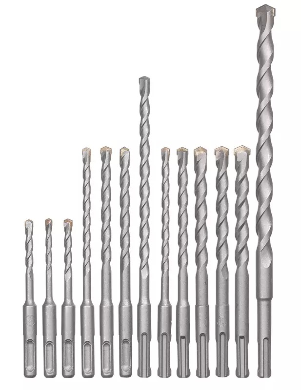 Einhell Set di 12 Punte per Trapano a Percussione SDS-Plus - Compatibili con Martelli, Acciaio, Valigetta Inclusa