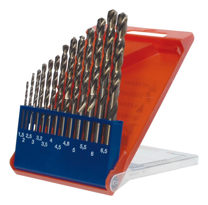 kwb Set di punte per metallo HSS-E - 13 pezzi, Ø da 1,5 a 6,5 mm e 3,3 e 4,2 mm, qualità industriale