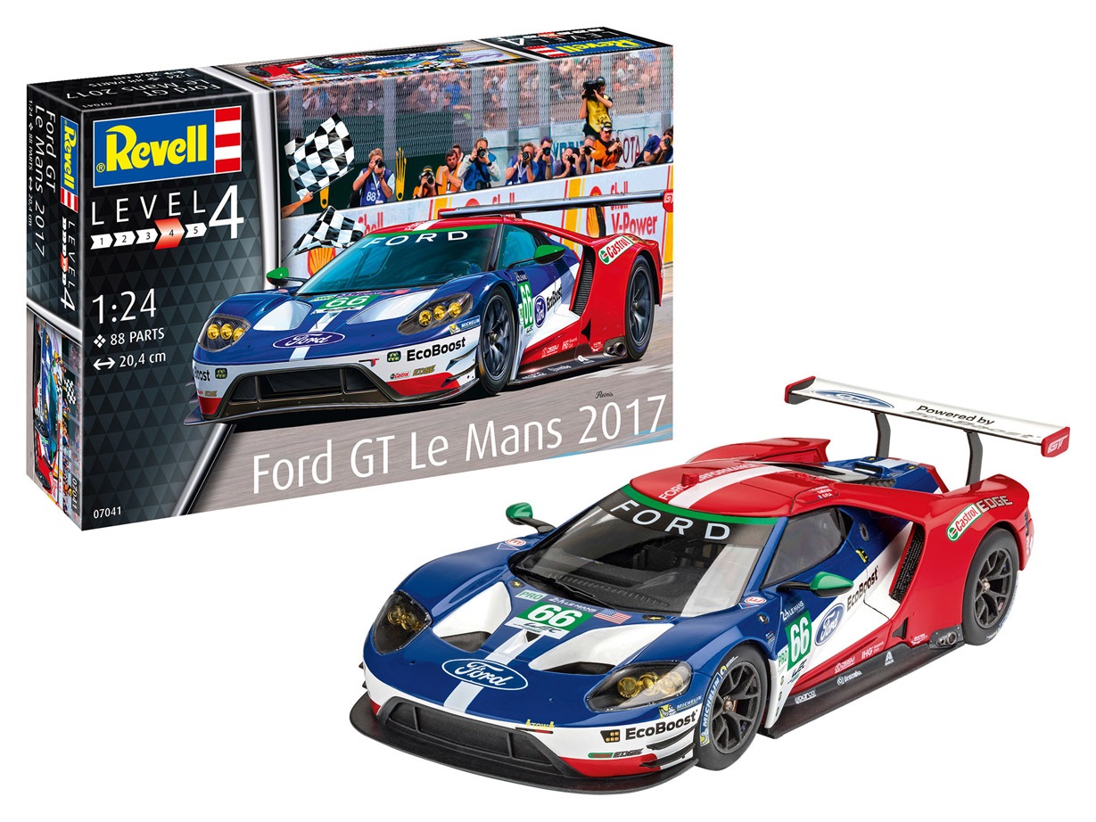 Revell Ford GT Le Mans 2017 Modellino Auto in Scala 1:24 - Level 4, Motore in più parti, Corpo in due pezzi