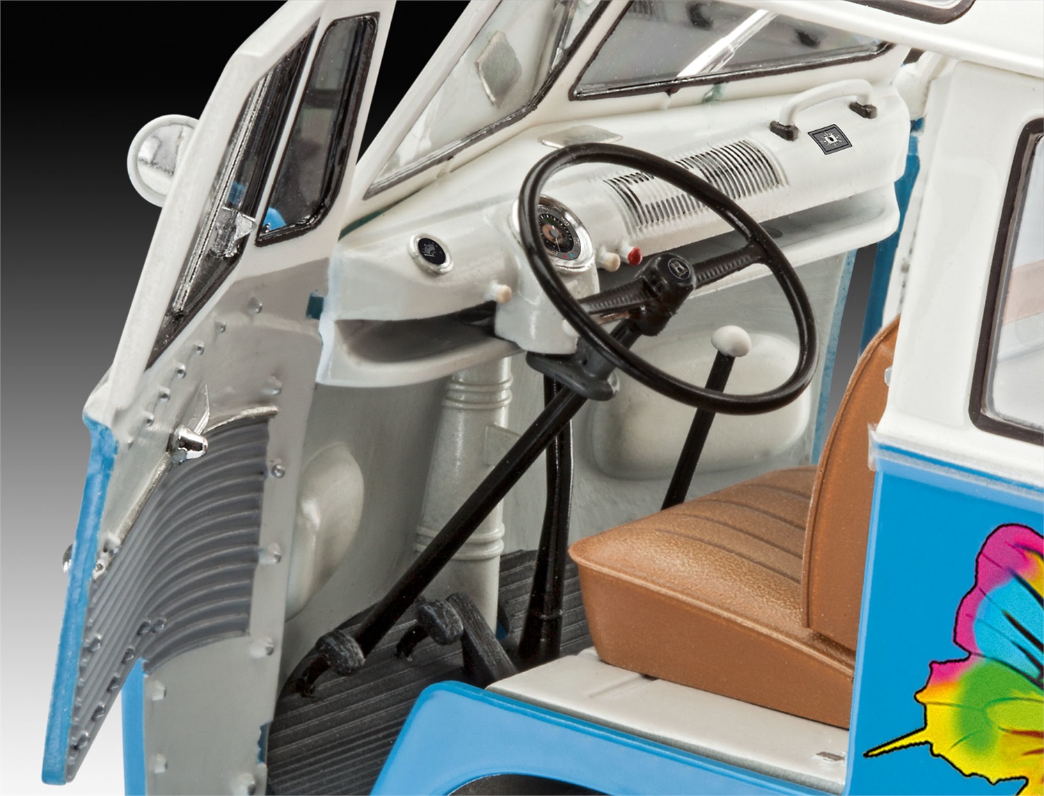 Revell 07050 Modellino Auto Volkswagen VW T1 Bulli Samba Bus Flower Power Kit di Montaggio 1:24, Livello 5, Dettagli Ricchi