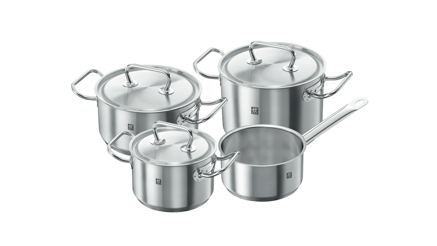 ZWILLING TWIN Classic Set di Pentole 4 pz in Acciaio Inossidabile, Argento, Capacità Totale 6 Litri