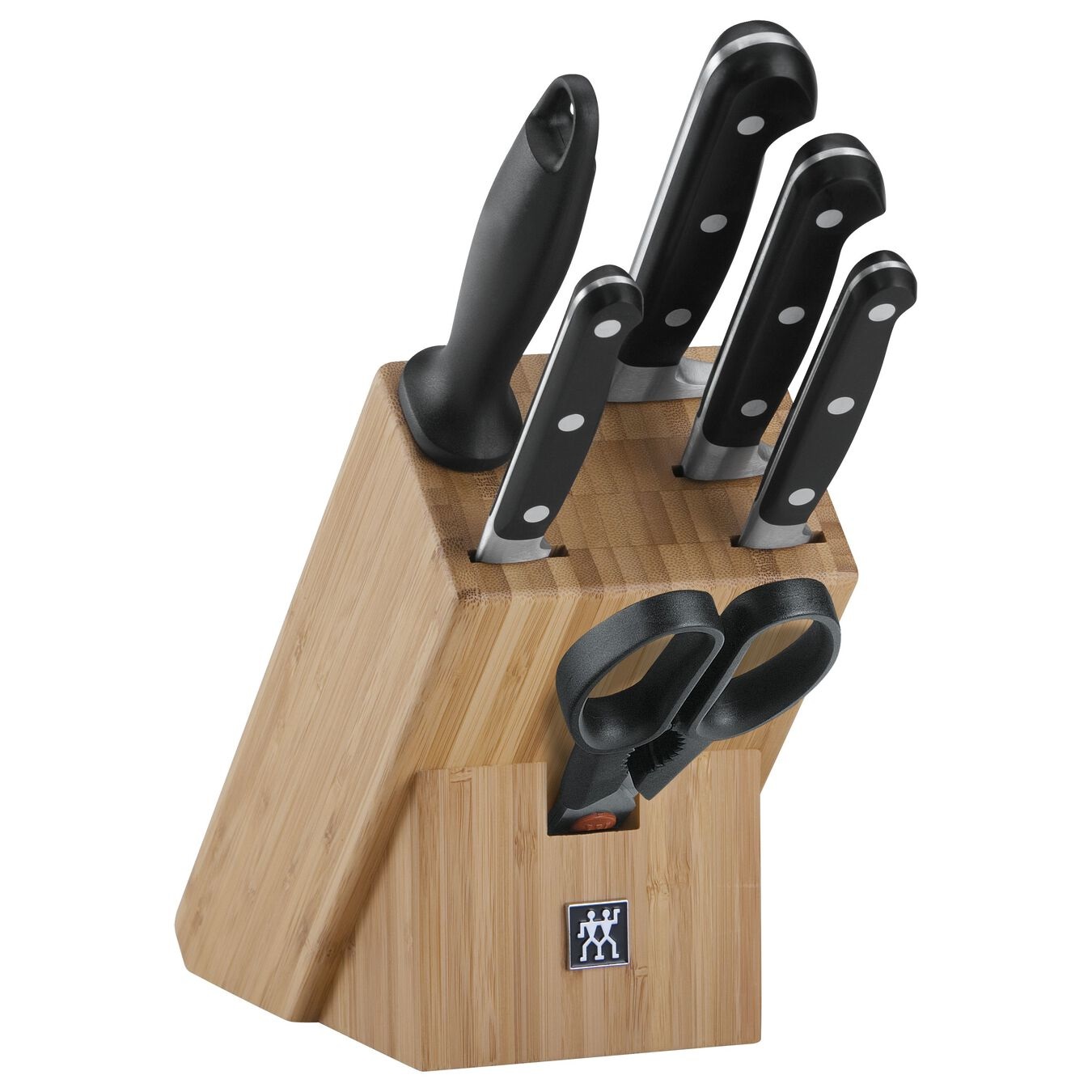 ZWILLING Professional S Set di Coltelli con Ceppo in Bambù - 7 Pezzi, Include Spelucchino, Coltello Universale, Coltello da Cuoco, Coltello da Pane, Forbici Multiuso e Acciaino
