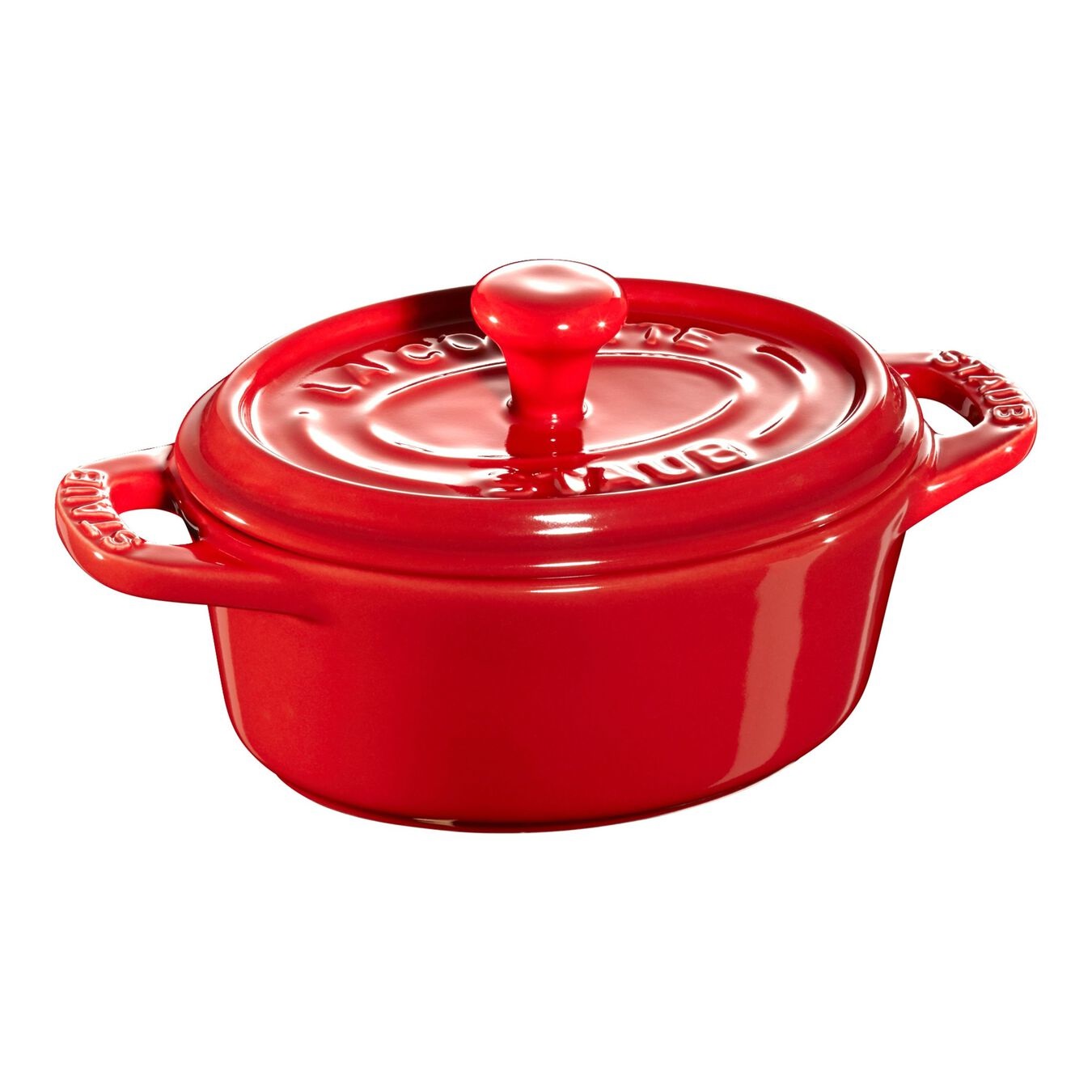 Staub Mini Cocotte Ovale in Ceramica Ciliegia - 11 cm, 200 ml, Design Elegante con Due Manici