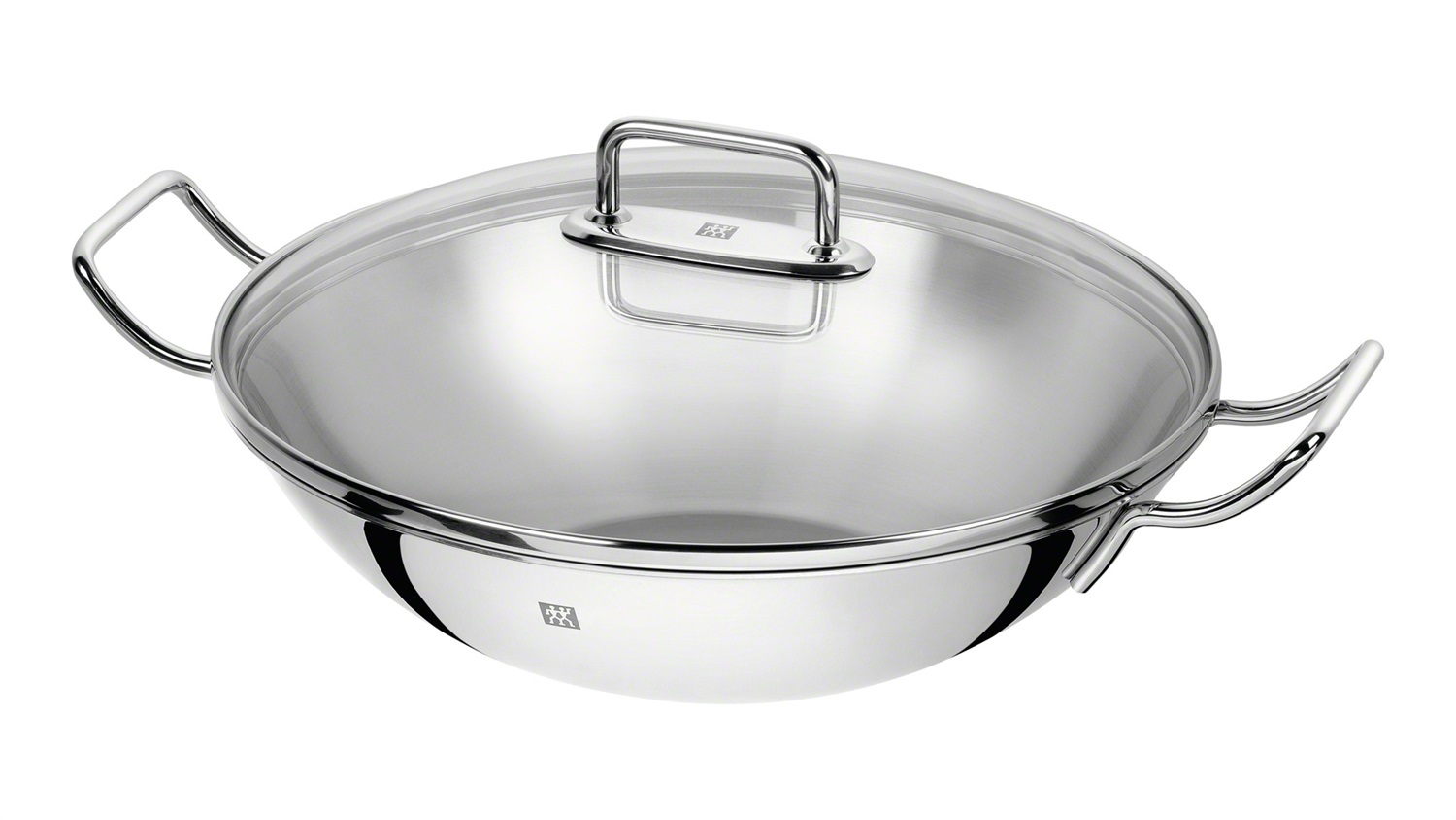 ZWILLING Plus Wok Ø 32 cm in Acciaio Inossidabile 18/10 con Coperchio in Vetro e Griglia Rimovibile, Adatto per Induzione