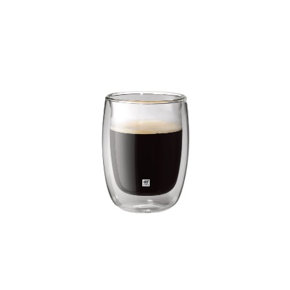 ZWILLING Sorrento Set di Bicchieri da Caffè in Vetro Trasparente, Doppia Parete, 200 ml, 2 pz
