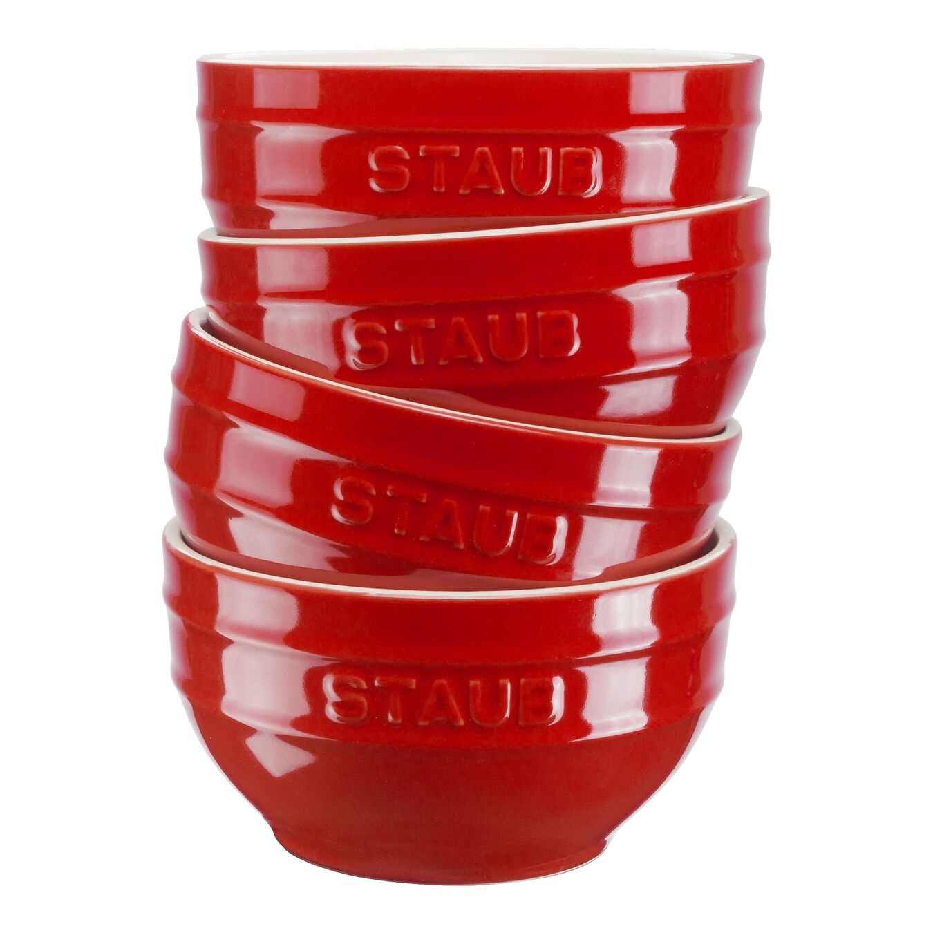 Staub Ceramique Set di ciotole 12 cm 400 ml Rosso Ceramica 4 pz - Versatile per cereali, dessert e portate