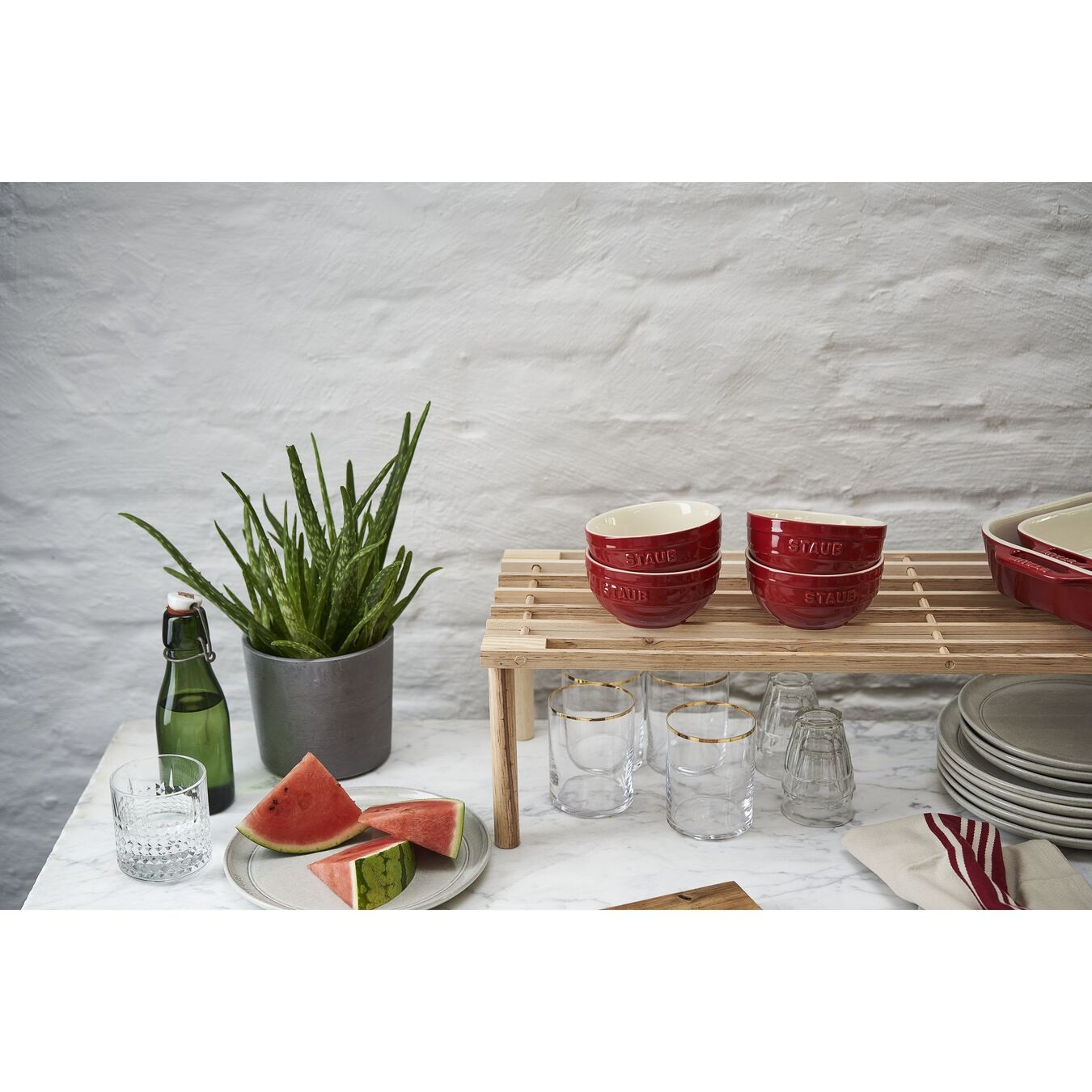 Staub Ceramique Set di ciotole 12 cm 400 ml Rosso Ceramica 4 pz - Versatile per cereali, dessert e portate