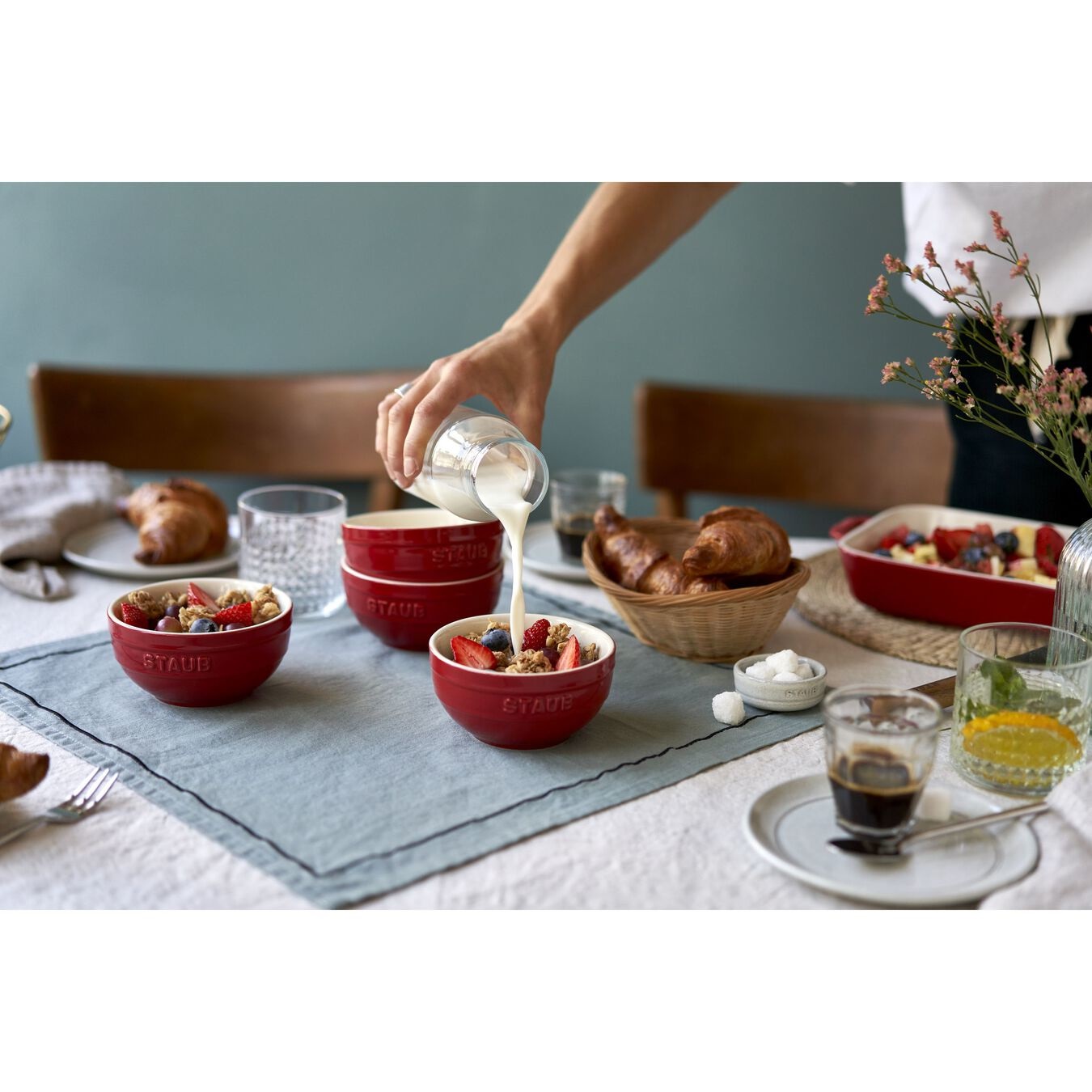 Staub Ceramique Set di ciotole 12 cm 400 ml Rosso Ceramica 4 pz - Versatile per cereali, dessert e portate