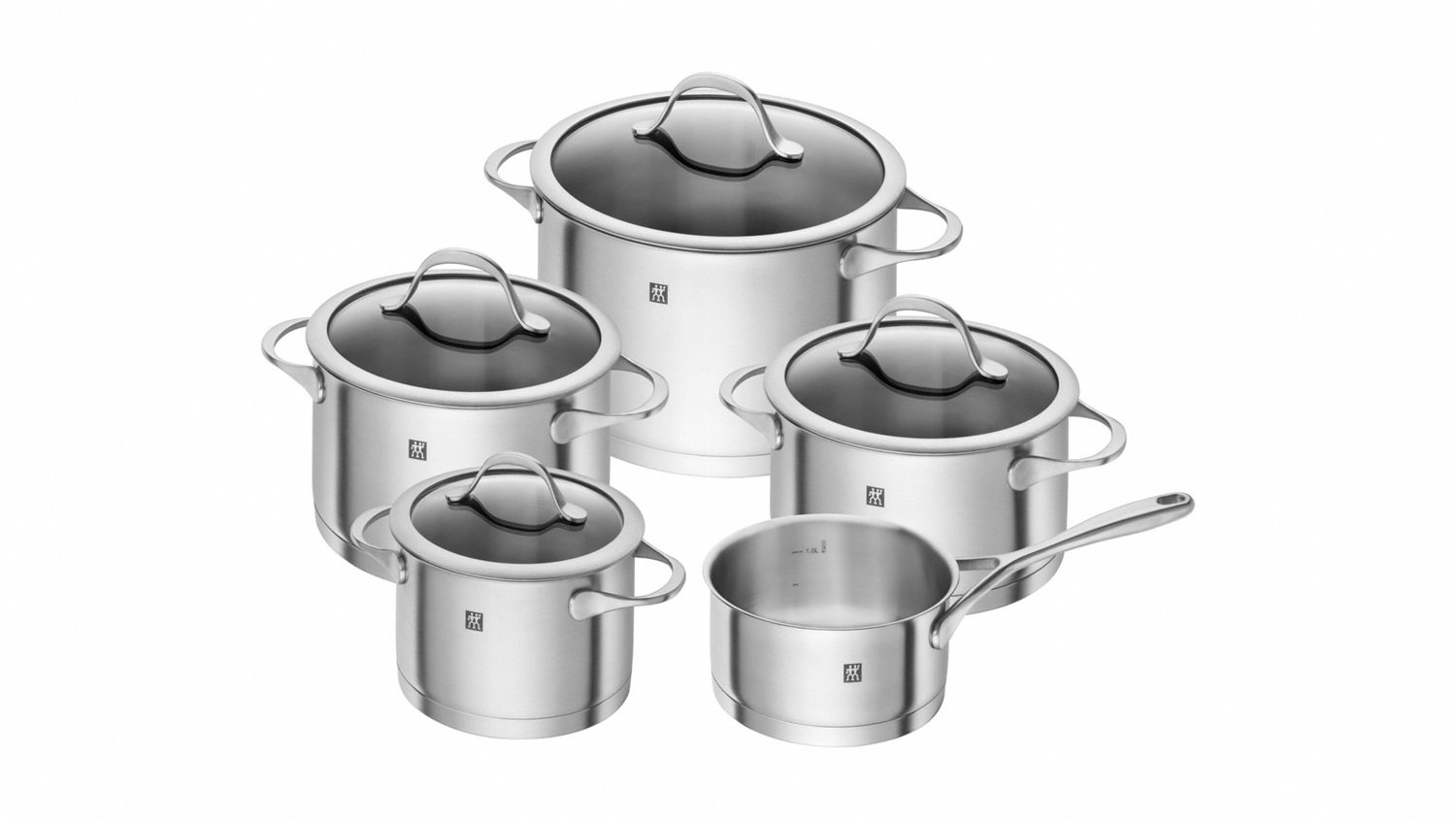 ZWILLING Essence Set di Pentole 5 Pezzi in Acciaio Inossidabile - Design Moderno, Compatibile con Induzione, Diametro Max 28 cm