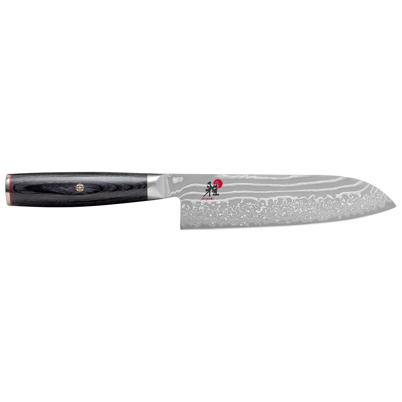 Miyabi 5000 FCD Coltello Santoku Giapponese 18 cm - Acciaio Damasco con Manico in Black Pakka Wood