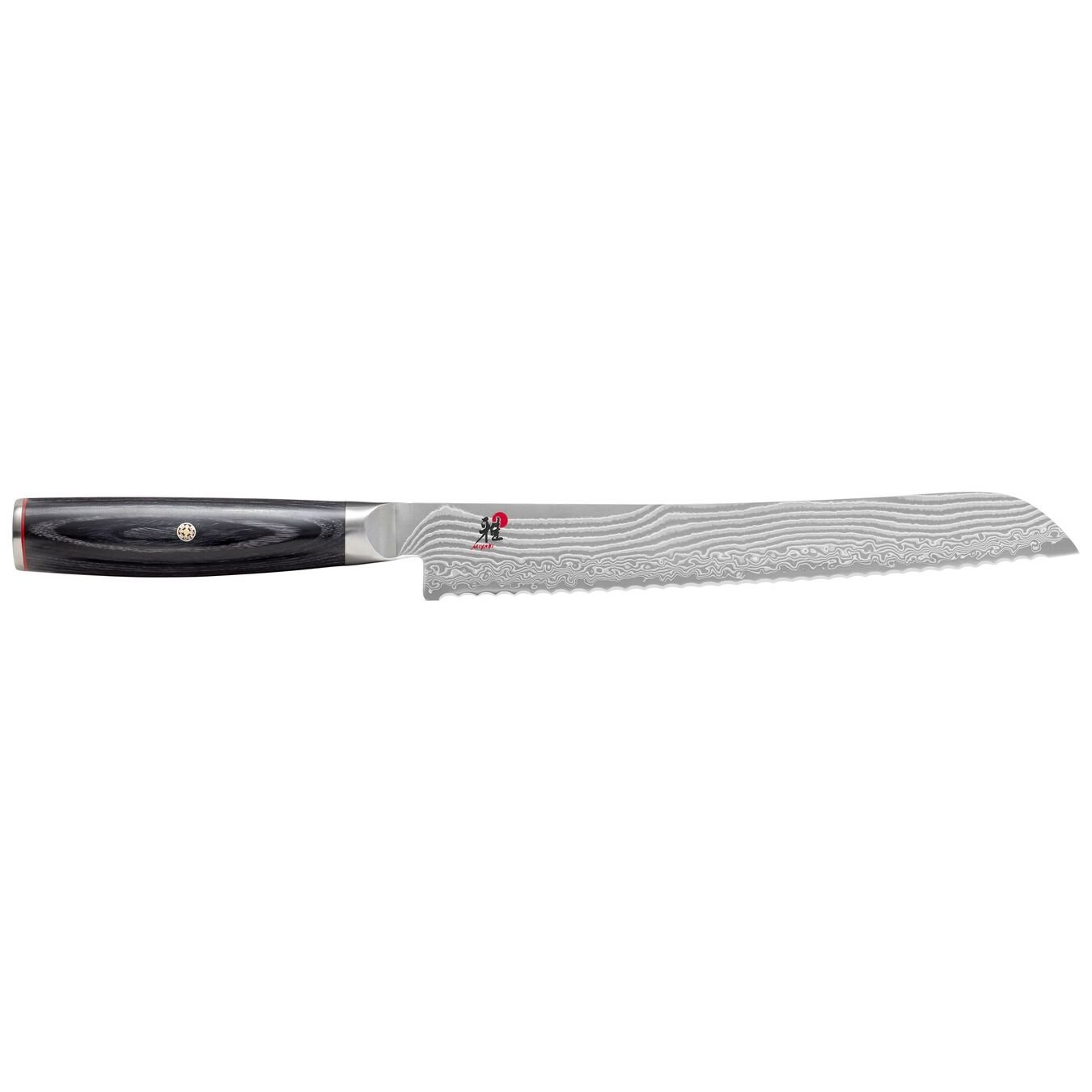 MIYABI Coltello da Pane 24 cm 5000 FCD in Acciaio con Manico in Legno di Pakka