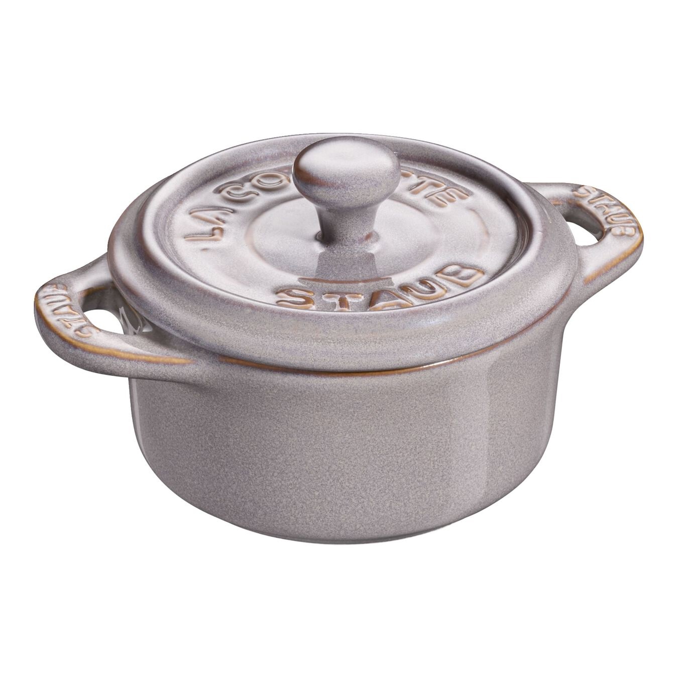 Staub Mini Cocotte Rotonda in Ceramica Grigio Antico - 10 cm, 0,25 L