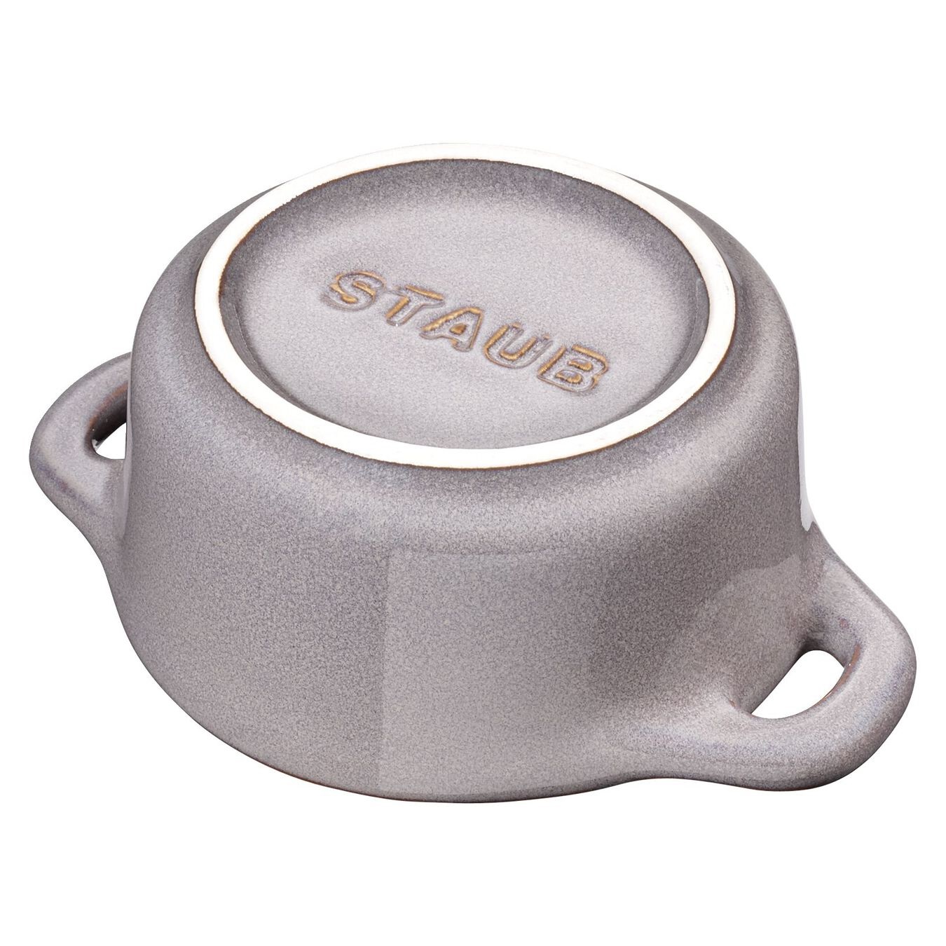 Staub Mini Cocotte Rotonda in Ceramica Grigio Antico - 10 cm, 0,25 L