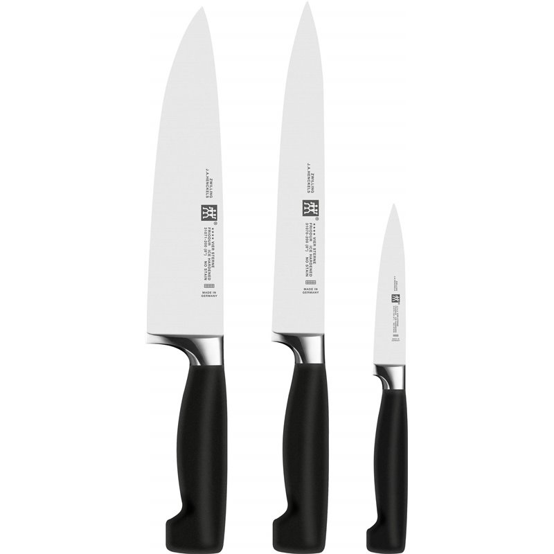 Zwilling Set di Coltelli Four Stars, 3 Pezzi in Acciaio Inox con Impugnature in Plastica