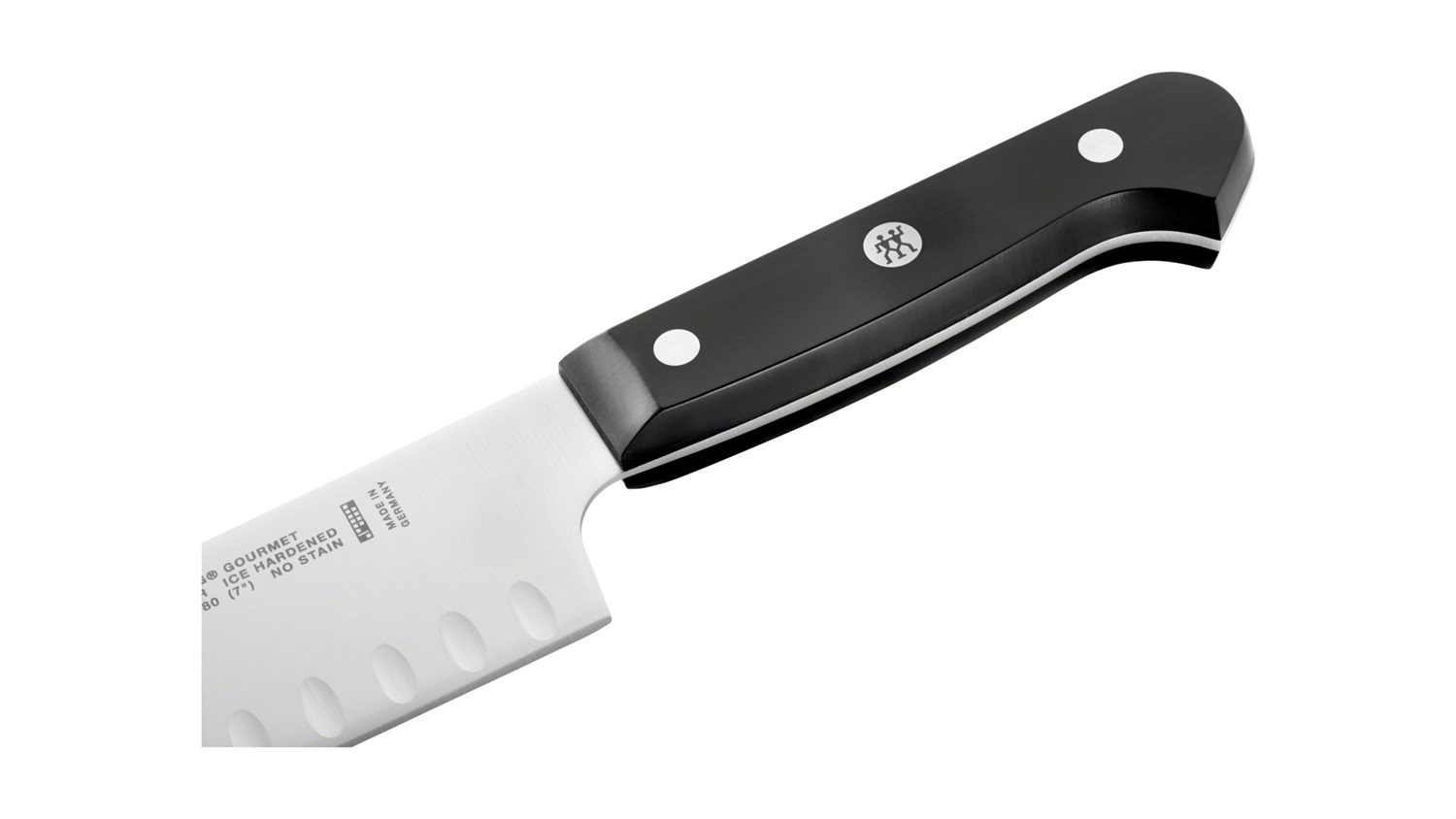 ZWILLING Gourmet Coltello Santoku 18 cm - Acciaio Speciale Inossidabile, Manico Ergonomico Nero, Lama Alveolata