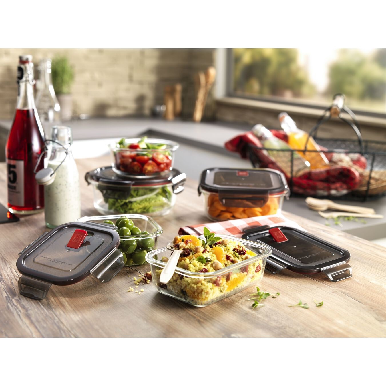 ZWILLING Gusto Barattolo Quadrato 1,1 L in Vetro Borosilicato - Nero e Trasparente