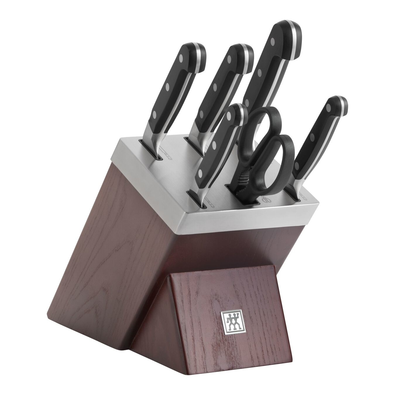 ZWILLING Pro Set di Coltelli da Cucina 7 pz con Ceppo in Legno di Frassino e Tecnologia KIS