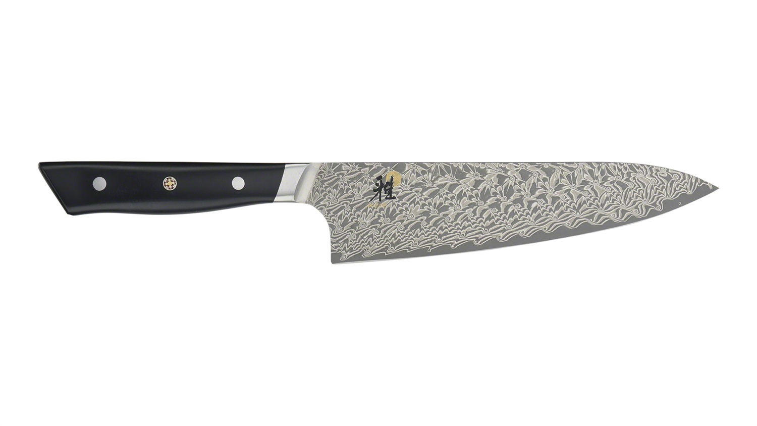 MIYABI HIBANA 800DP Coltello da cuoco liscio 20 cm - Lama in acciaio FC61 con design Spark Damascus e impugnatura ergonomica