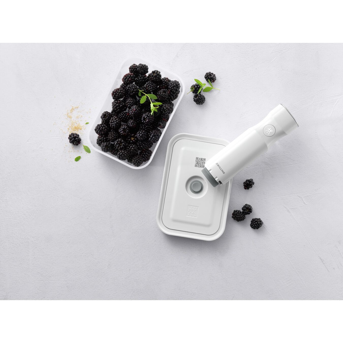 ZWILLING Fresh & Save Contenitore Sottovuoto M in Plastica Rettangolare Semi Trasparente-Grigio