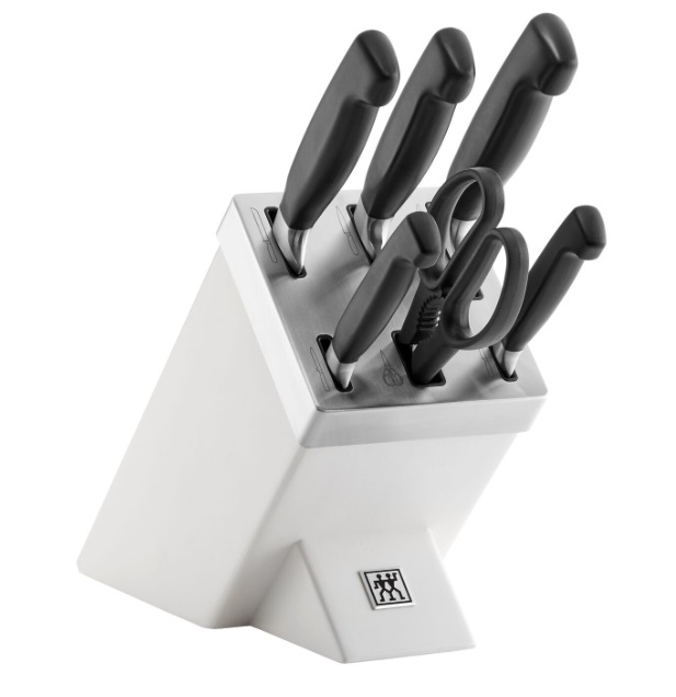 ZWILLING Four Star Ceppo di Coltelli Autoaffilante 7 Pezzi Bianco