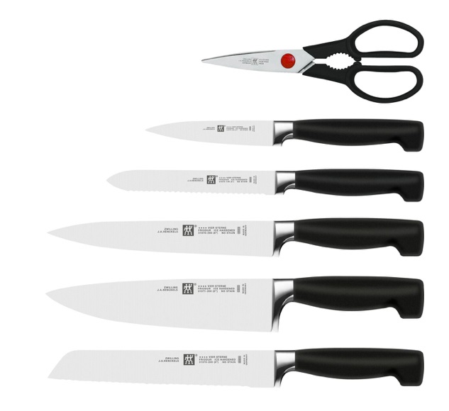 ZWILLING Four Star Ceppo di Coltelli Autoaffilante 7 Pezzi Bianco
