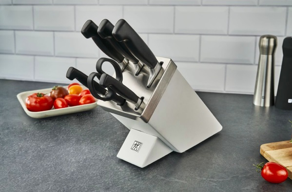 ZWILLING Four Star Ceppo di Coltelli Autoaffilante 7 Pezzi Bianco