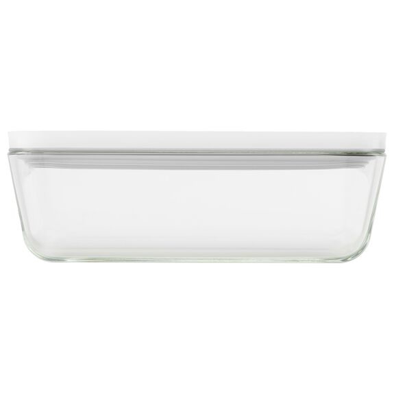 ZWILLING Fresh & Save Contenitore Sottovuoto Rettangolare 2 L in Vetro Borosilicato Trasparente Bianco - Lavabile in Lavastoviglie e Utilizzabile come Piatto da Portata