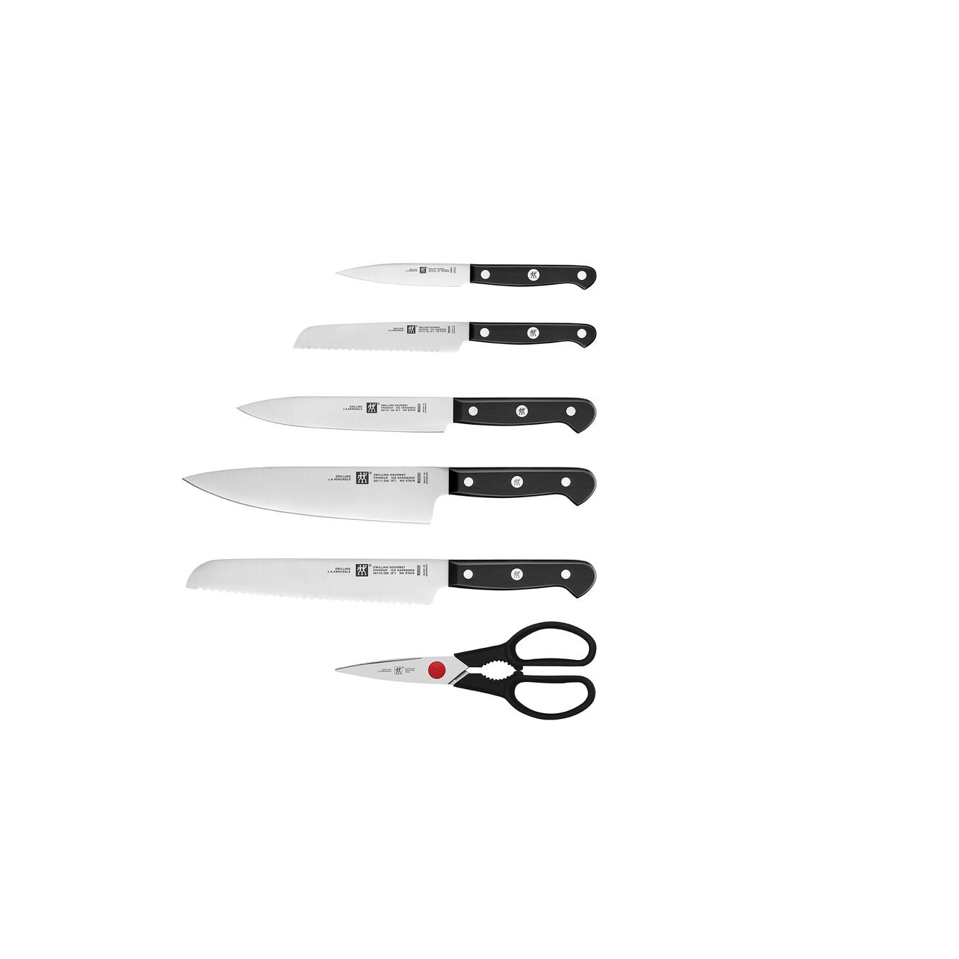 ZWILLING Gourmet Set di Coltelli con Ceppo Auto Affilante, 7 Pezzi, Grigio con Tecnologia KIS