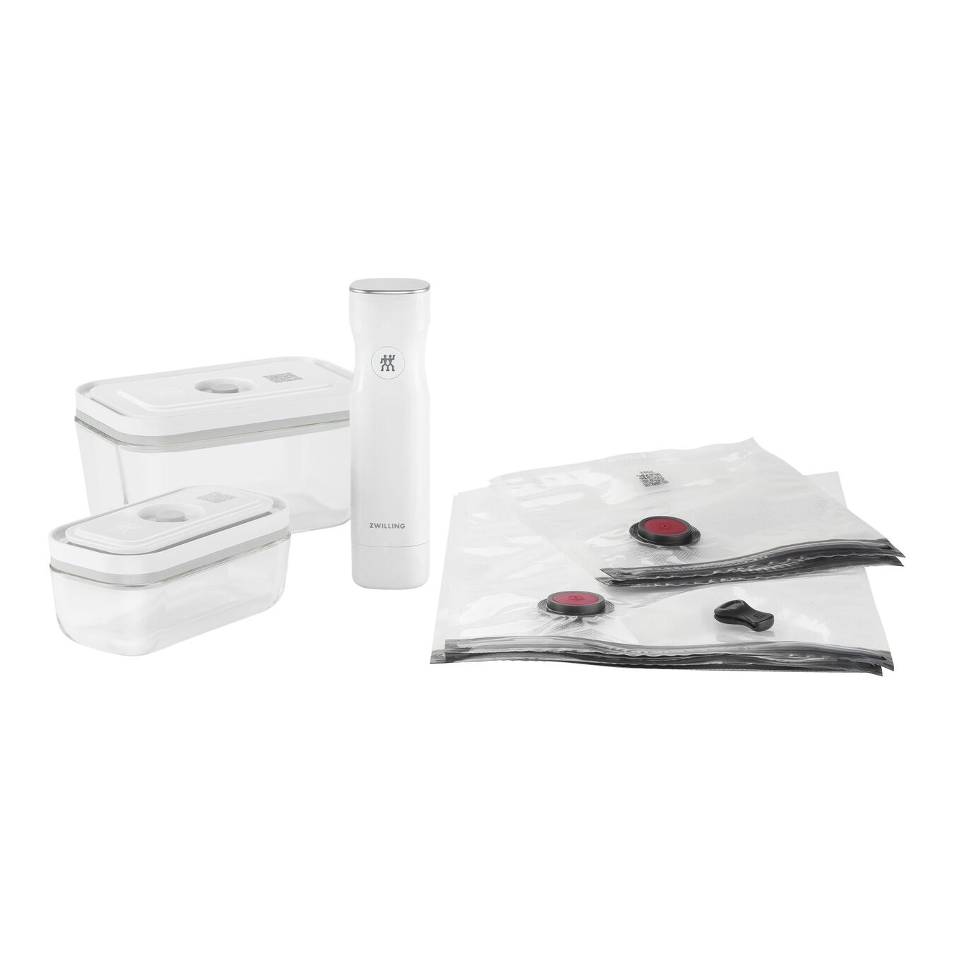 ZWILLING Fresh & Save Starterset Sottovuoto in Vetro Borosilicato, 7 Pezzi, Bianco