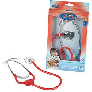 Theo Klein Stetoscopio di Metallo per Bambini - Dispositivo di Ascolto Realistico con Amplificazione del Suono del Cuore e Respiro - Dimensioni 63 cm x 16 cm x 2 cm - Giocattolo per Bambini dai 5 Anni in su