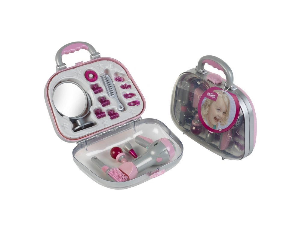 Theo Klein 5855 Valigetta Hairstylist con Specchio, Pettine e Phon a Batteria