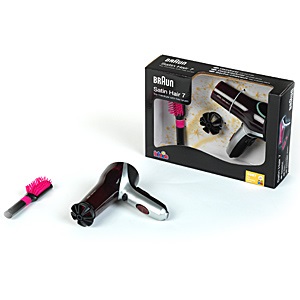 Theo Klein Braun Satin Hair 7 Asciugacapelli Giocattolo con Spazzola - Replica Fedele per Giochi di Ruolo