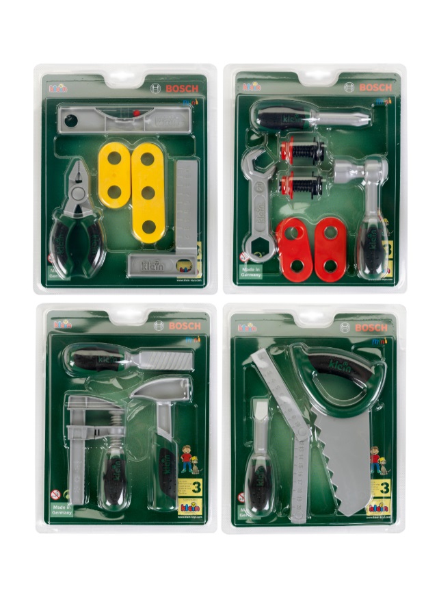 Theo Klein 8007 Set di Utensili Bosch Assortiti in 4 Parti per Bambini da 3 Anni in su