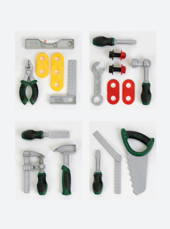 Theo Klein 8007 Set di Utensili Bosch Assortiti in 4 Parti per Bambini da 3 Anni in su
