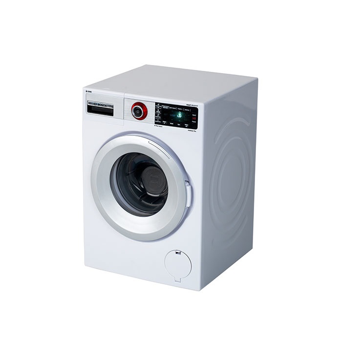 Theo Klein 9213 Bosch Lavatrice Giocattolo - Quattro programmi di Lavaggio, Rumori Originali, Funziona con e Senza Acqua, per Bambini a Partire da 3 Anni