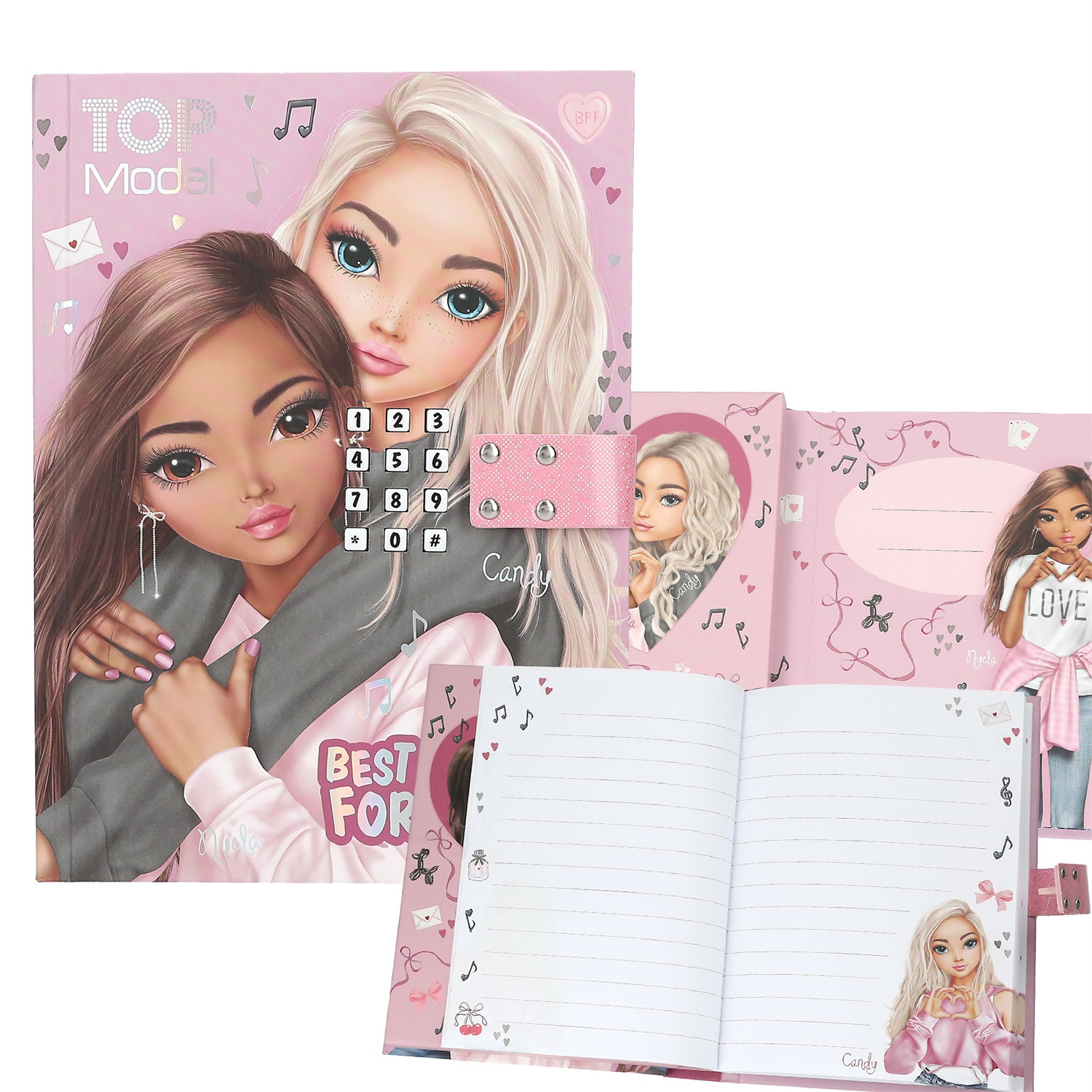 Depesche TOPModel My BFF - Diario Rosa con Codice Numerico, Suono e 80 Pagine Colorate per Bambine